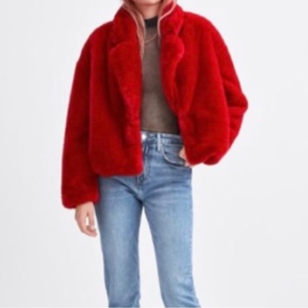 Brand New Zara Faux Fur Jacket Size Medium NWT